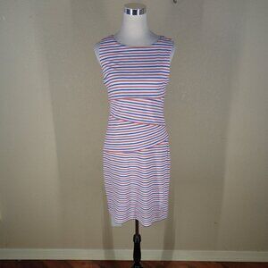 J. MCLAUGHLIN Nicola Tiered Knit Dress Red White Blue Patriotic Size Medium
